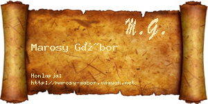 Marosy Gábor névjegykártya